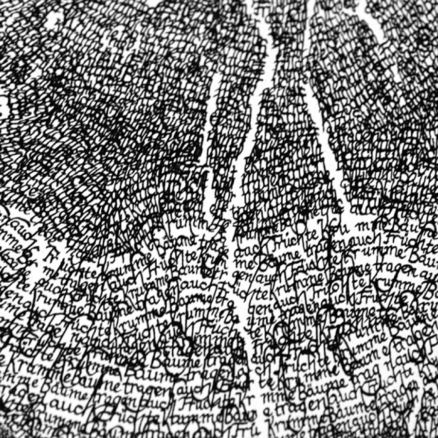Kalligrafie - "Krumme Bäume ..." – limitierter Kunstdruck 30 x 40 cm